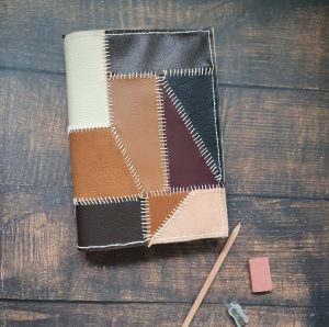 Patchwork leather journal cover